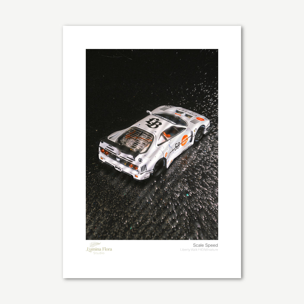 Unframed print: 1/64 widebody supercar model, white gallery border